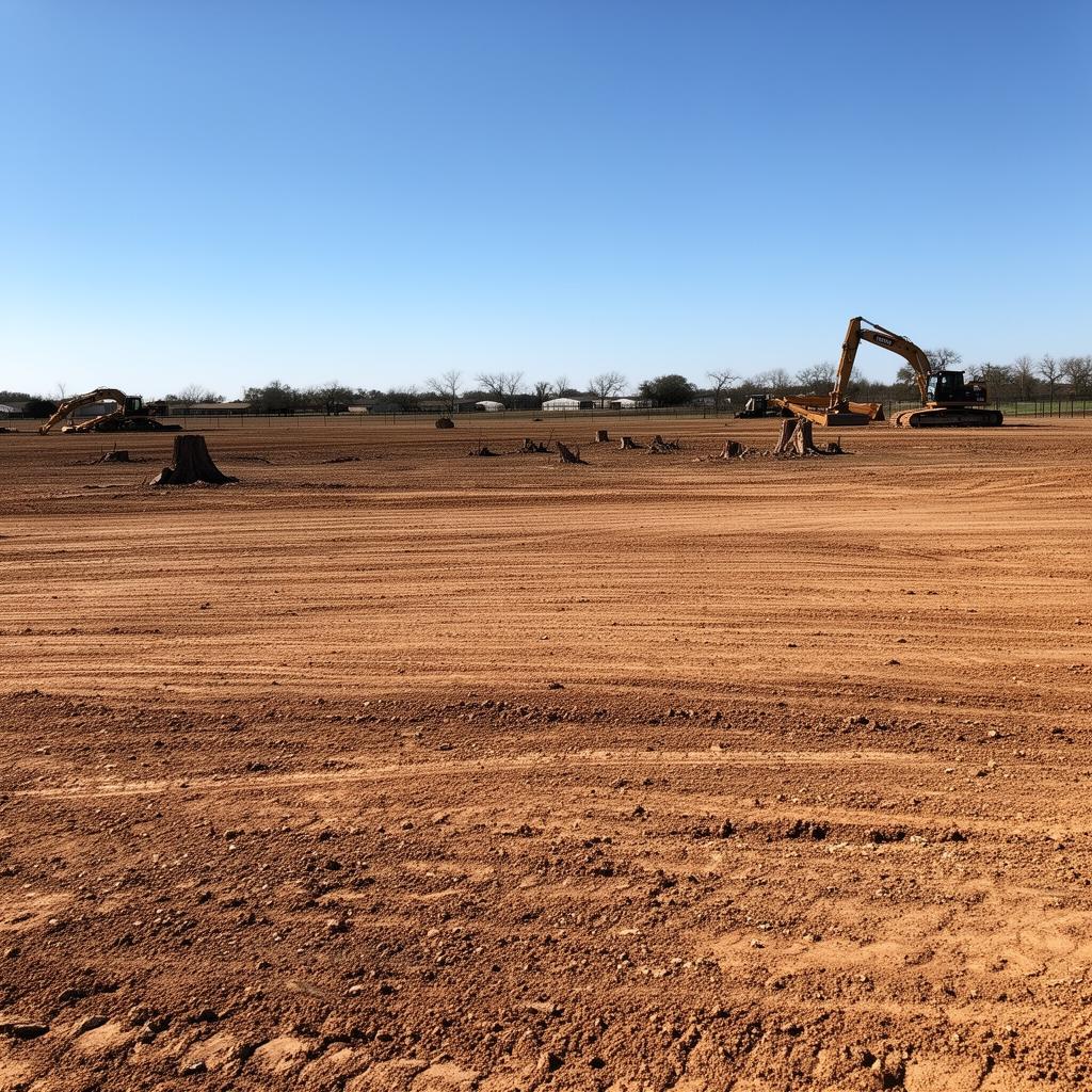 Cleared Texas land after tree and brush removal